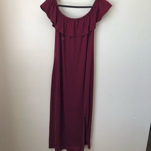 Burgundy Sundress with slit